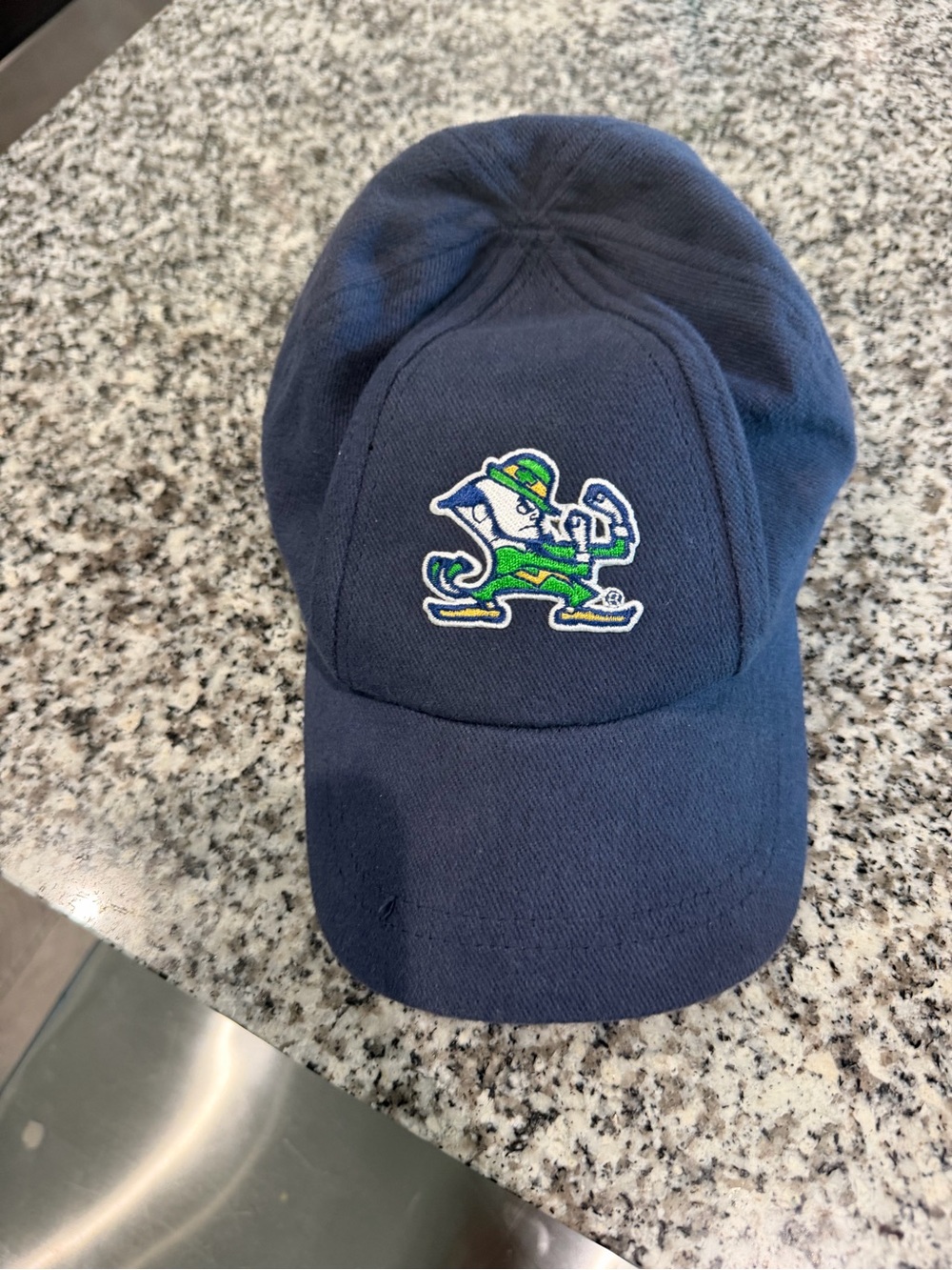 Notre Dame Infant Hat with Green & White Mascot Embroidery